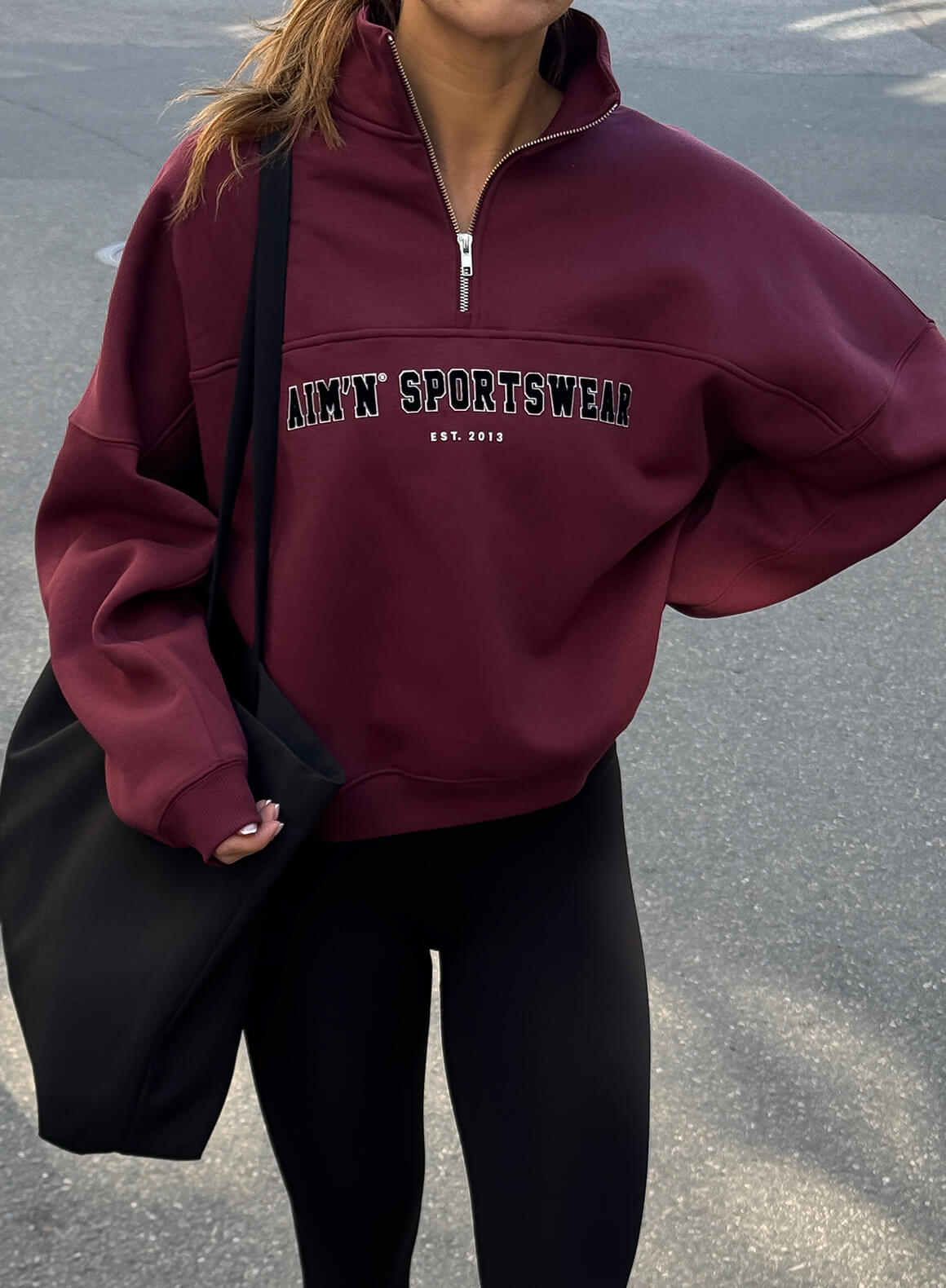 Cherry Varsity Sweat Half Zip