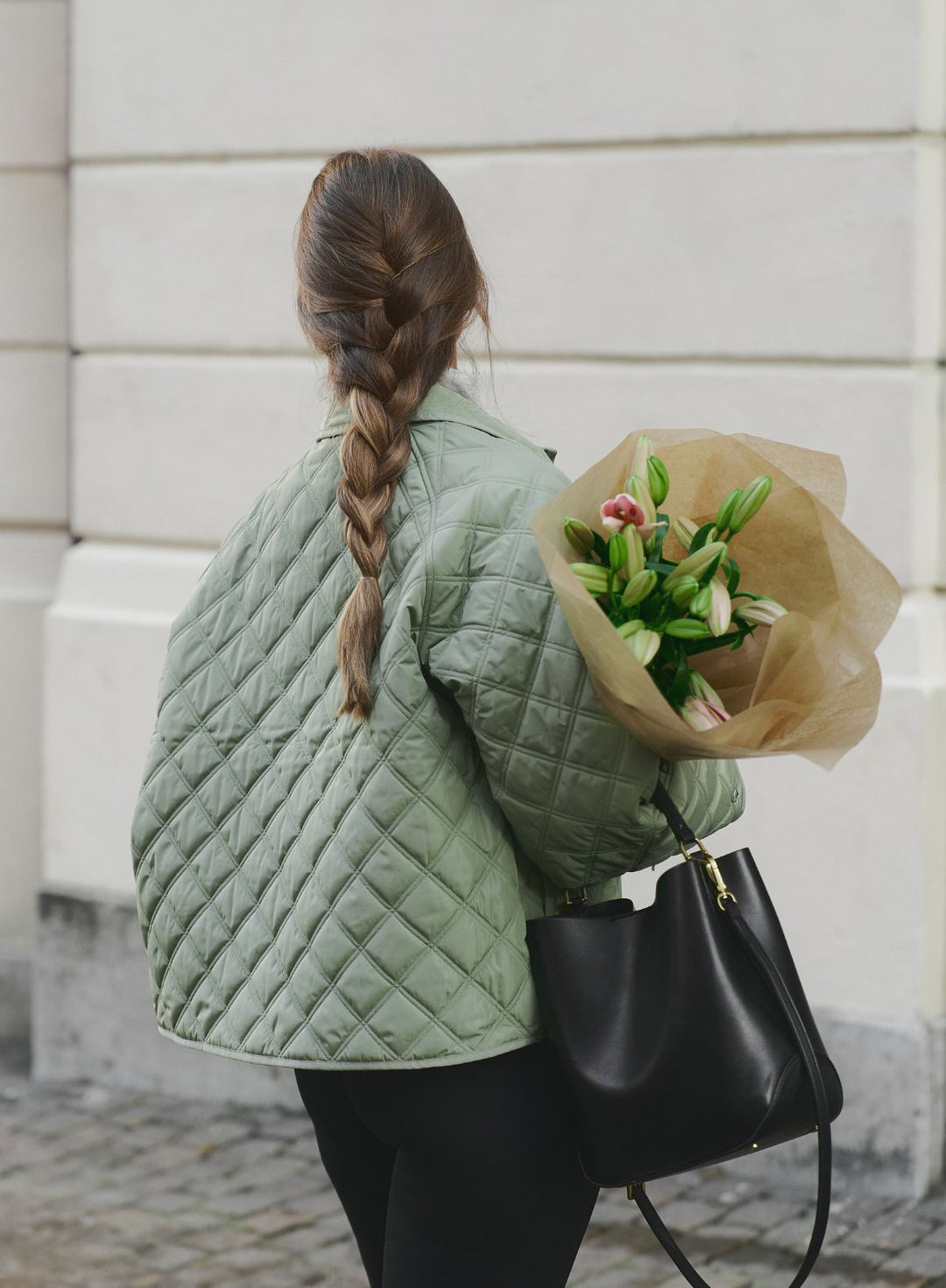 Pale Khaki Quilted Femme Jacket – aim'n no Pale Khaki Quilted Femme Jacket – aim'n no