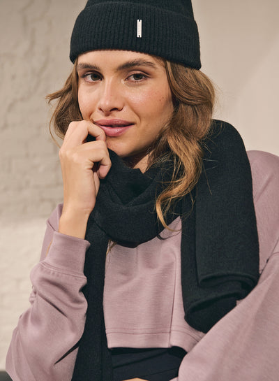 Black Soft Knit Scarf
